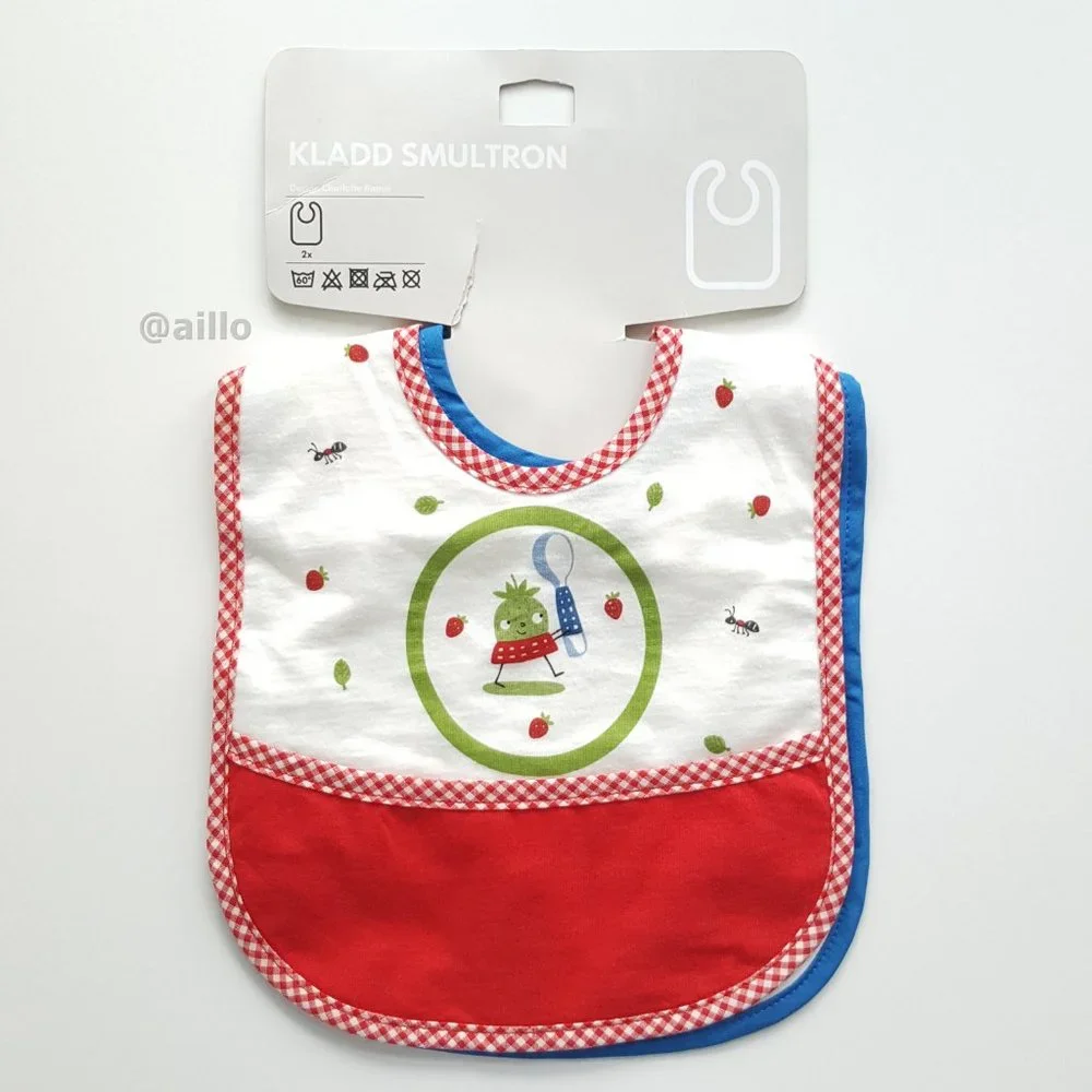 IKEA KLADD SMULTRON Bibs, red blue